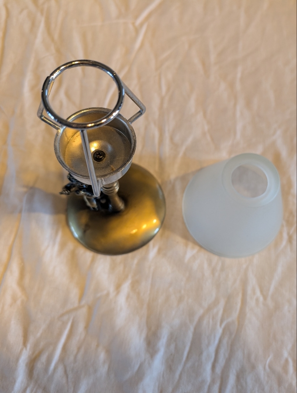 2/50$ Vintage White Frosted Glass & Brass Cherub Fairy Lights - Picture 3 of 8